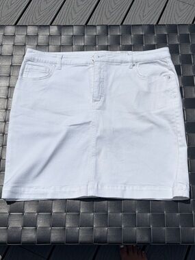Style & Co. White Denim Skirt